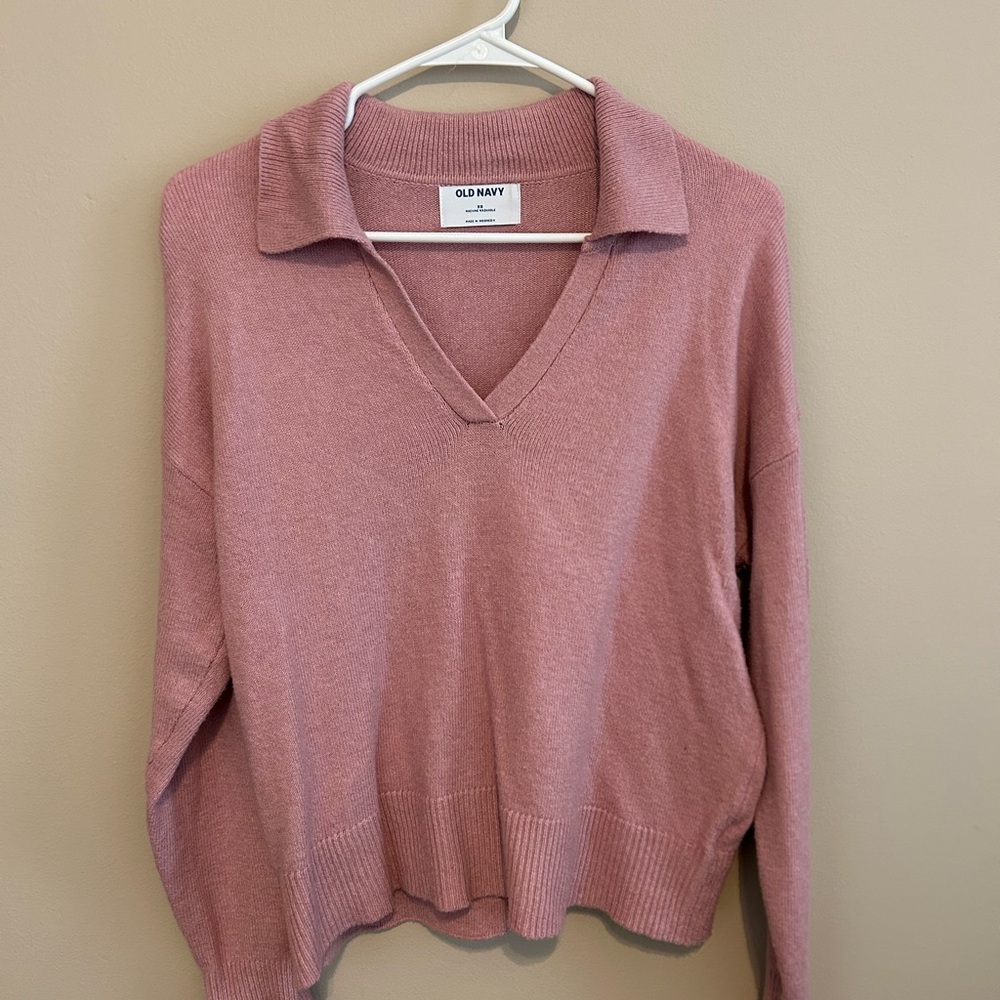 Old Navy Women's Dusty Rose V-Neck Sweater